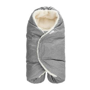 7am Enfant Gray Sherpa-Lined Baby Swaddle Sack